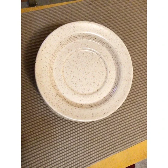 Vintage  Homer Laughlin Country Sage/Brown Speckles- 13 saucer/plates 6.25" - Picture 4 of 4